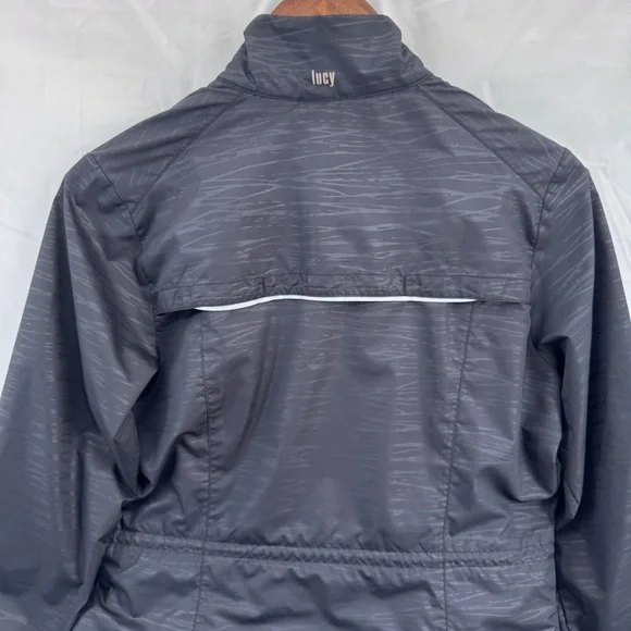 Lucy Windbreaker Jacket Black Gray Women's Medium Athleisure Lightweight Layer - Picture 8 of 13